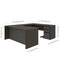 Bestar Prestige + U-Shaped Workstation with One Pedestal, Bark Gray/Slate 99871-000047 - alternate 2